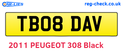 TB08DAV are the vehicle registration plates.