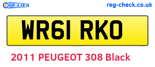 WR61RKO are the vehicle registration plates.
