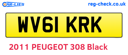 WV61KRK are the vehicle registration plates.