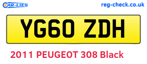YG60ZDH are the vehicle registration plates.
