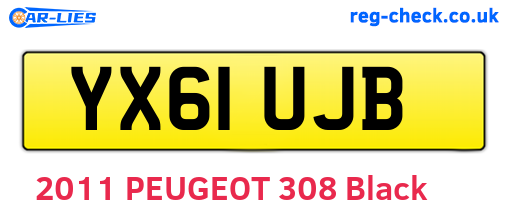 YX61UJB are the vehicle registration plates.