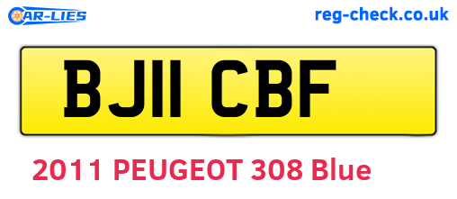BJ11CBF are the vehicle registration plates.