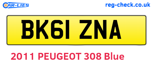BK61ZNA are the vehicle registration plates.