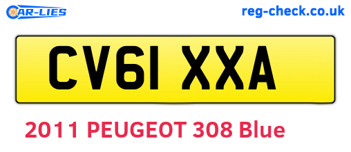 CV61XXA are the vehicle registration plates.