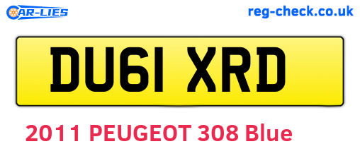 DU61XRD are the vehicle registration plates.