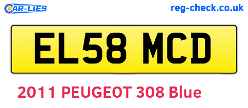 EL58MCD are the vehicle registration plates.