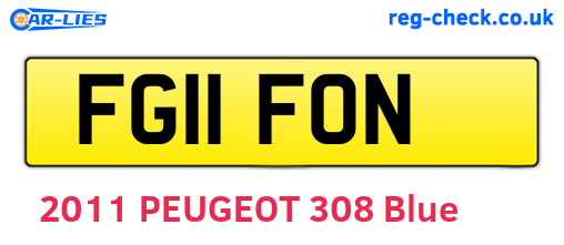 FG11FON are the vehicle registration plates.