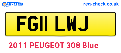 FG11LWJ are the vehicle registration plates.