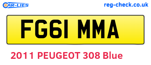 FG61MMA are the vehicle registration plates.