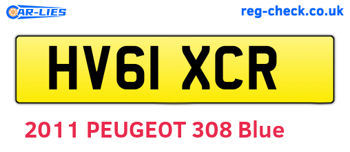 HV61XCR are the vehicle registration plates.