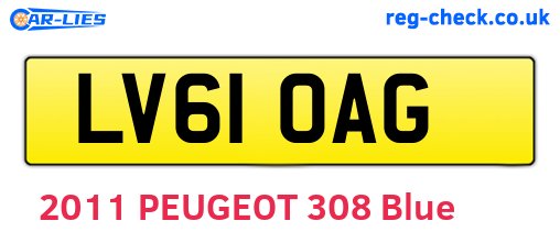 LV61OAG are the vehicle registration plates.