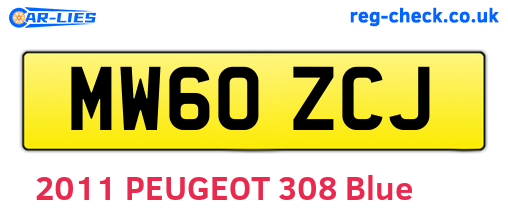 MW60ZCJ are the vehicle registration plates.