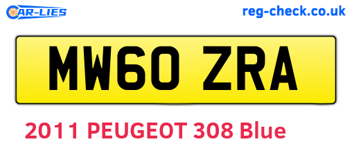 MW60ZRA are the vehicle registration plates.