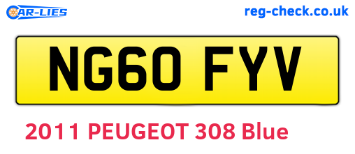 NG60FYV are the vehicle registration plates.