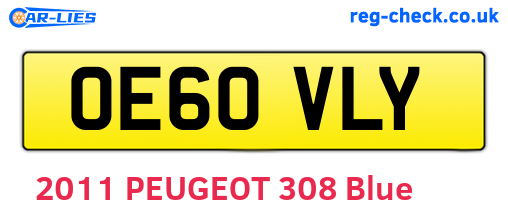 OE60VLY are the vehicle registration plates.