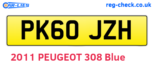 PK60JZH are the vehicle registration plates.