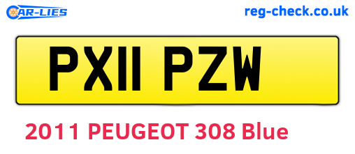 PX11PZW are the vehicle registration plates.