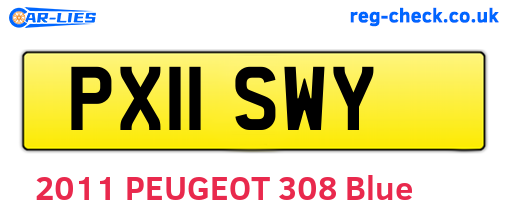 PX11SWY are the vehicle registration plates.