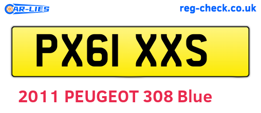 PX61XXS are the vehicle registration plates.