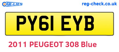 PY61EYB are the vehicle registration plates.