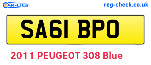 SA61BPO are the vehicle registration plates.