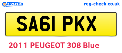 SA61PKX are the vehicle registration plates.