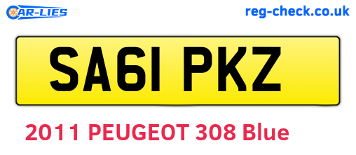 SA61PKZ are the vehicle registration plates.