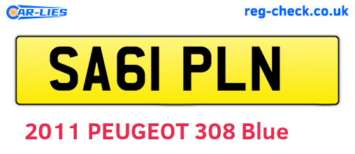 SA61PLN are the vehicle registration plates.