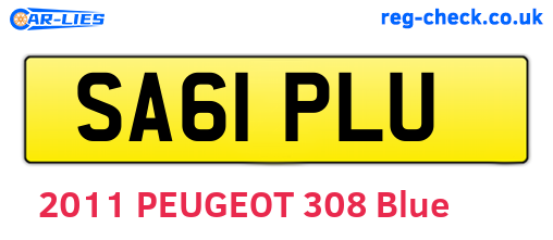 SA61PLU are the vehicle registration plates.