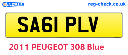 SA61PLV are the vehicle registration plates.