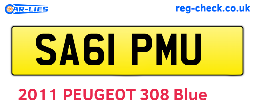 SA61PMU are the vehicle registration plates.