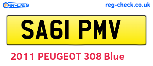 SA61PMV are the vehicle registration plates.