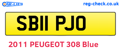 SB11PJO are the vehicle registration plates.
