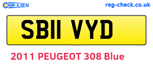 SB11VYD are the vehicle registration plates.