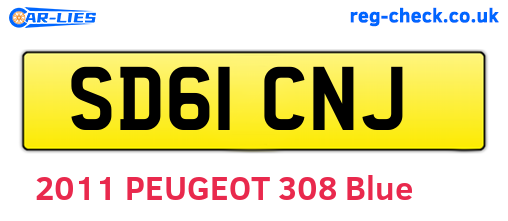 SD61CNJ are the vehicle registration plates.