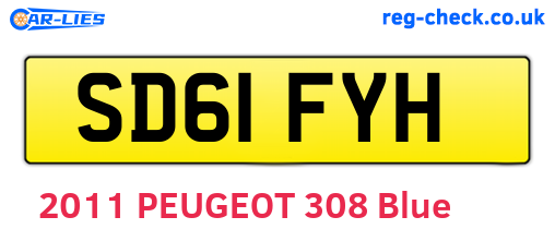 SD61FYH are the vehicle registration plates.