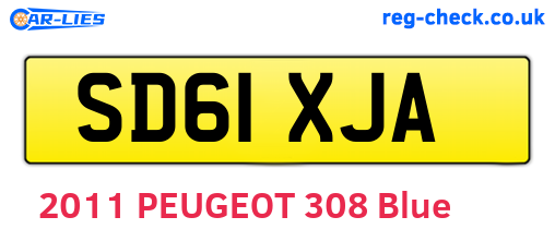 SD61XJA are the vehicle registration plates.