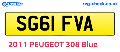 SG61FVA are the vehicle registration plates.