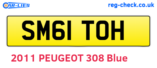 SM61TOH are the vehicle registration plates.