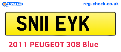 SN11EYK are the vehicle registration plates.