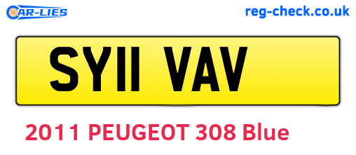 SY11VAV are the vehicle registration plates.