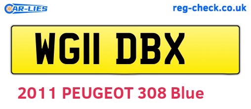 WG11DBX are the vehicle registration plates.
