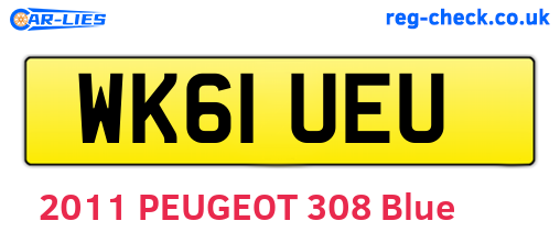 WK61UEU are the vehicle registration plates.