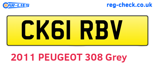 CK61RBV are the vehicle registration plates.