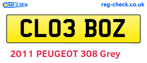 CL03BOZ are the vehicle registration plates.