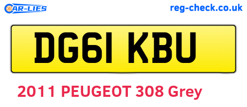 DG61KBU are the vehicle registration plates.