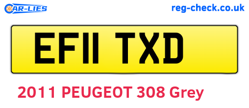 EF11TXD are the vehicle registration plates.