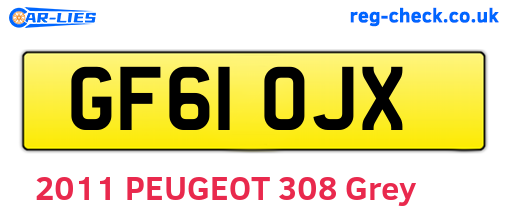 GF61OJX are the vehicle registration plates.