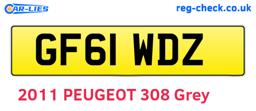 GF61WDZ are the vehicle registration plates.