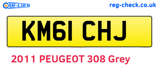 KM61CHJ are the vehicle registration plates.